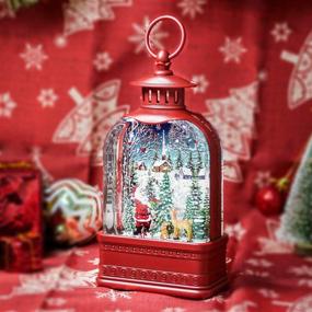 img 1 attached to 🎅 Melunar Christmas Snow Globe Lantern: Santa Claus Glittering Lamp, Festive Home Decorations & Gift
