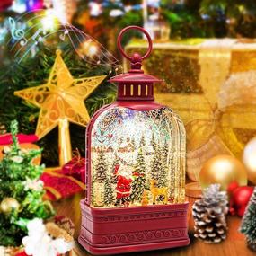 img 4 attached to 🎅 Melunar Christmas Snow Globe Lantern: Santa Claus Glittering Lamp, Festive Home Decorations & Gift