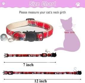 img 3 attached to 🎄 Christmas Cat Collar Breakaway with Bell - Set of 3 Adjustable Collars for Kittens & Puppies | Cute Snow Patterned Collars for Cats