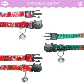 img 2 attached to 🎄 Christmas Cat Collar Breakaway with Bell - Set of 3 Adjustable Collars for Kittens & Puppies | Cute Snow Patterned Collars for Cats