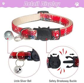 img 1 attached to 🎄 Christmas Cat Collar Breakaway with Bell - Set of 3 Adjustable Collars for Kittens & Puppies | Cute Snow Patterned Collars for Cats