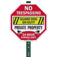 smartsign no trespassing surveillance reflective logo