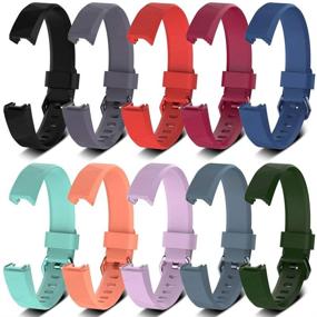 img 4 attached to Awinner Ремешки для Fitbit Alta HR, силиконовая запасная лента для Fitbit Alta HR и Alta (Классическая) - крупный размер, набор из 10 штук