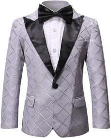 img 3 attached to 🤵 Tuxedo Paisley Blazer Wedding Boys' Clothing in Suits & Sport Coats