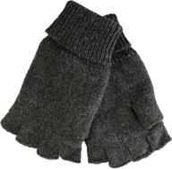 🧤 fleece lined charcoal fingerless gloves - men's accessory logo