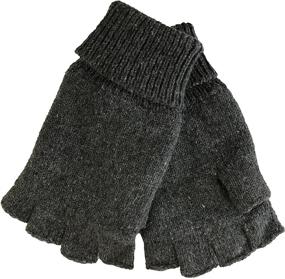img 1 attached to 🧤 Fleece Lined Charcoal Fingerless Gloves - Men's Accessory