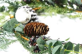 img 2 attached to 🎄 Enhance Your Holiday Decor with CraftMore Kelly Pine Garland and Birch Balls - 72&#34;