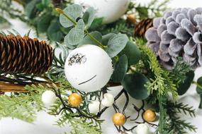 img 1 attached to 🎄 Enhance Your Holiday Decor with CraftMore Kelly Pine Garland and Birch Balls - 72&#34;