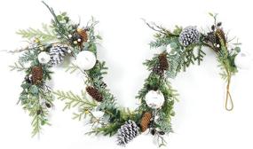 img 4 attached to 🎄 Enhance Your Holiday Decor with CraftMore Kelly Pine Garland and Birch Balls - 72&#34;