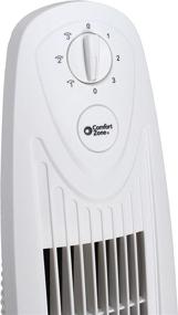 img 3 attached to 🌬️ Comfort Zone CZTF329WT 29-Inch 3-Speed Oscillating Tower Fan with Solid Base, White