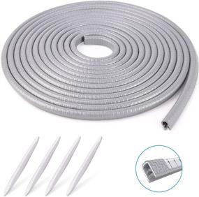 img 4 attached to MICTUNING 16Ft Car Door Edge Guards No Glue Universal Fit Rubber Automotive Door Fender Flares Edge Trim Guard With 4 Pcs White Car Door Edge-Scratch Anti-Collision Protector Guard Strip (Grey)