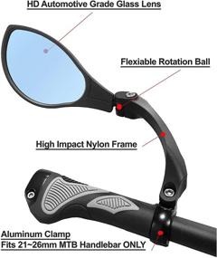 img 4 attached to 🚴 Hafny HD Glass Lens Handlebar Bike Mirror: Anti-glare Blue Left (HF-M902LB-FR01) - Enhance your Cycling Safety!