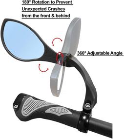 img 3 attached to 🚴 Hafny HD Glass Lens Handlebar Bike Mirror: Anti-glare Blue Left (HF-M902LB-FR01) - Enhance your Cycling Safety!