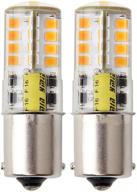 крупноформатная светодиодная лампа 1156 высокого качества, 12 в, 5 вт, теплый ❤️ белый (3000k) - водонепроницаемый дизайн - упаковка из 2 штук. логотип