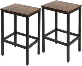 img 4 attached to 🪑 AZL1 Life Concept Bar Stools: Rustic Brown Elegance for Your Home