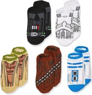 🧦 star wars boys star wars 5 pack no show socks: galactic comfort for young jedi logo