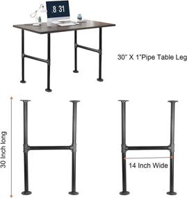 img 2 attached to 🪛 MUZIK 30-inch Industrial Table Leg Set, Vintage Grey Steel Metal Pipes for Enhancing Furniture