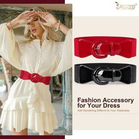 img 3 attached to 👗 JASGOOD Vintage Elastic Women's Belt Accessories: Stretchy and Stylish Inches