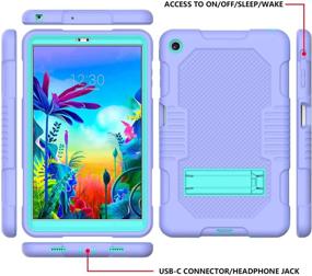 img 2 attached to 📱 JSUSOU Kids Case for LG G Pad 5 10.1-inch - Heavy Duty, Drop-Proof Rugged Protective Case with Kickstand Cover - Purple/Aqua (2019)