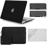 🎒 icasso hard shell case for macbook air 13 inch 2020 2019 2018 a2337 m1/a2179/a1932 touch id - black: includes sleeve, screen protector, keyboard cover & small bag logo