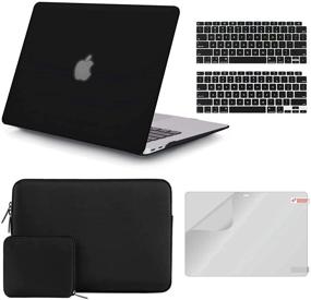 img 4 attached to 🎒 iCasso Hard Shell Case for MacBook Air 13 inch 2020 2019 2018 A2337 M1/A2179/A1932 Touch ID - Black: Includes Sleeve, Screen Protector, Keyboard Cover & Small Bag