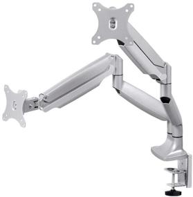 img 3 attached to Monoprice Workstream Dual Arm Adjustable Gas Spring Desk Mount - Silver, 15-34 Inch Monitors, Vessa 100x100, 19.8lbs Weight Capacity