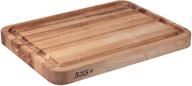 🪓 john boos block rad03-grv-s: maple wood cutting board with curved edges, juice groove, and pouring spout - 24" x 18" x 2.25 logo