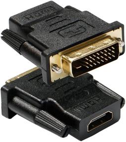 img 4 attached to 🔌 Двунаправленный адаптер-конвертер HDMI в DVI UVOOI 2 шт. - женский разъем HDMI на мужской DVI для мониторов, телевизоров, игровых приставок и других устройств