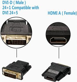 img 1 attached to 🔌 Двунаправленный адаптер-конвертер HDMI в DVI UVOOI 2 шт. - женский разъем HDMI на мужской DVI для мониторов, телевизоров, игровых приставок и других устройств