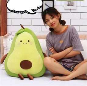 img 3 attached to 🥑 XICHEN 27 Inch Large Green Simulation Avocado Plush Toy Doll Sleeping Pillow, Holiday Warm Gift Plush Toy Pillows (Seated)