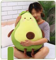 🥑 xichen 27 inch large green simulation avocado plush toy doll sleeping pillow, holiday warm gift plush toy pillows (seated) logo