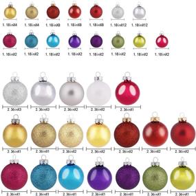 img 2 attached to Vibrant Multicolor Christmas Ball Ornament Set: 102 Piece Large & Small Glass Bulbs for Indoor/Outdoor Tree Decoration