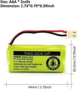 img 3 attached to ⚡️ 2.4V 800mAh Ni-MH Battery Pack for AT&amp;T and VTech Cordless Phones - Compatible with BT166342/BT266342, BT162342/BT262342, CS6709, CS6609, CS6509, CS6409, EL52100, EL50003 (Pack of 2)
