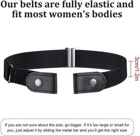 img 3 attached to No Buckle Stretch Belts: Invisible Elastic Waist Belt Set for Women and Men Jeans Pants