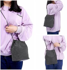img 2 attached to 💎 Ayliss Women's Full Rhinestones Mini Crossbody Bag - Shinny Bling Clutch Purse Handbag