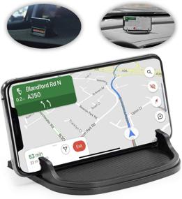 img 4 attached to 📱 Lebogner Car Phone Holder - Anti-Slip Silicone Cell Phone Mount for Dashboard, Center Console, or Desk - Phone Stand for iPhone, Galaxy, Android Phone & GPS - Option to Display or Conceal Your Phone Number