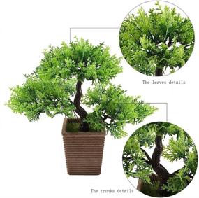 img 3 attached to 🌿 GTIDEA Artificial Bonsai Tree: Realistic Fake Greenery for Office, Home Decor and Aquariums (10.63 Inch)