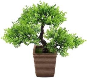 img 4 attached to 🌿 GTIDEA Artificial Bonsai Tree: Realistic Fake Greenery for Office, Home Decor and Aquariums (10.63 Inch)