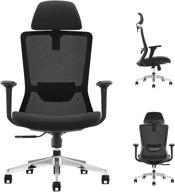 egosi home mesh ergonomic office chair with headrest, lumbar support - 4d armrest, big and tall cushion high back - ideal for heavy individuals - suitable for computer desk - (black mesh) логотип