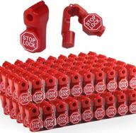 🔒 100pcs plastic red peg hook locks - anti-theft stop locks for retail security display hooks - retail pegboard security locks for enhanced merchandise protection logo