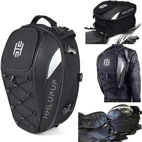 img 4 attached to 🏍️ Motorcycle Tail Bag Seat Helmet - Waterproof 38L Backpack for Motorbike Helmet & Luggage - Large Capacity Dual Use Bag