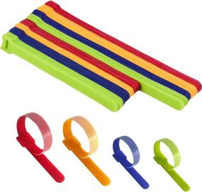 img 4 attached to OneLeaf 80 PCs Reusable Fastening Cable Ties: Efficient Wire Management for Electronics – Multi-Purpose Hook & Loop Straps, Adjustable & Colorful Cords Organizer (2 Sizes & 4 Colors)