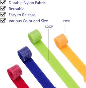 img 1 attached to OneLeaf 80 PCs Reusable Fastening Cable Ties: Efficient Wire Management for Electronics – Multi-Purpose Hook & Loop Straps, Adjustable & Colorful Cords Organizer (2 Sizes & 4 Colors)