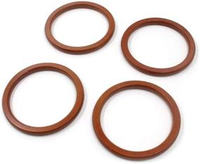 img 3 attached to Geesatis Decorative Handle 4 pcs Wooden Round Shaped Handbag/Purse Handles, Light Brown, 5.5 inch Diameter - Perfect DIY Handmade Accessory and Replacement Tool