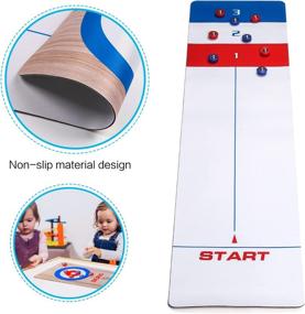 img 3 attached to 🎳 EUB Shuffleboard Table 3 in 1: Curling, Bowling & Tabletop Fun - 10” x 40” Portable Mini Game Set for Kids and Adults