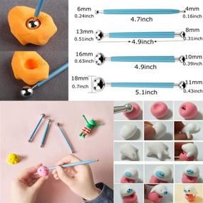 img 2 attached to 🎨 Augernis Polymer Clay Sculpting Tools Set - 28pcs Modeling Clay Tools for Pottery, Rock Painting, Cake Fondant Decoration - Dotting Tools Ball Styluses