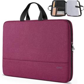 img 4 attached to 📱 13.3 inch TSA Laptop Sleeve Case: Durable Business Briefcase Water Resistant for MacBook Pro, Air, HP Dell Lenovo Notebook - Purple Red