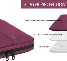 img 3 attached to 📱 13.3 inch TSA Laptop Sleeve Case: Durable Business Briefcase Water Resistant for MacBook Pro, Air, HP Dell Lenovo Notebook - Purple Red