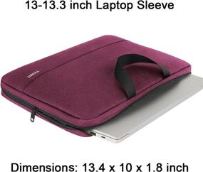 img 2 attached to 📱 13.3 inch TSA Laptop Sleeve Case: Durable Business Briefcase Water Resistant for MacBook Pro, Air, HP Dell Lenovo Notebook - Purple Red