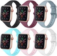 📱 [6 пар] тонкие узкие ремешки совместимые с ремешками для apple watch 40 мм и 38 мм для женщин и мужчин, подходят для iwatch se & серии 6 5 4 3 2 1. логотип